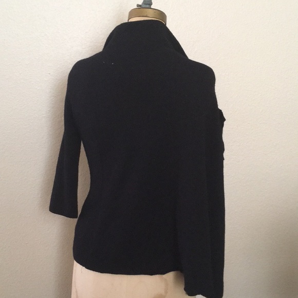 Anthro Sleeping on Snow Unique Black Cardigan Cape - Picture 4 of 8